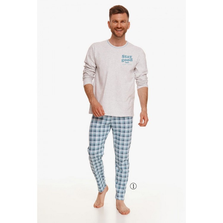 Пижама мужская с брюками 2656 21/22 MARIO белый/голубой, Taro