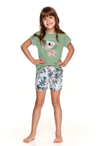 Пижама для девочек с шортами 2200/2201 SS21 HANIA зеленый, Taro