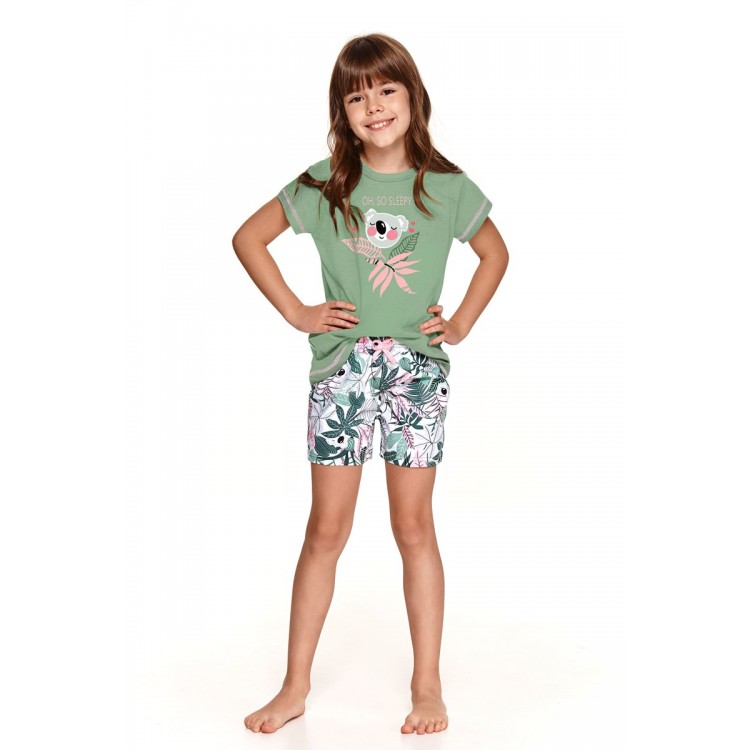 Пижама для девочек с шортами 2200/2201 SS21 HANIA зеленый, Taro