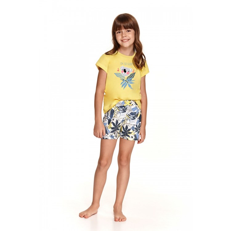 Пижама для девочек с шортами 2200/2201 SS21 HANIA желтый/синий, Taro