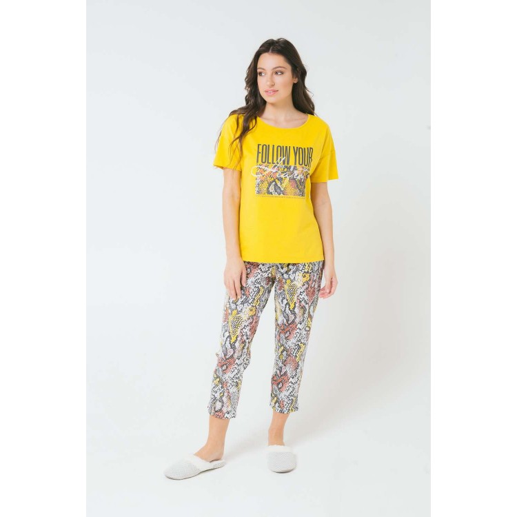 Пижама женская с бриджами Е2281/ЯЗ - yellow, Trikozza