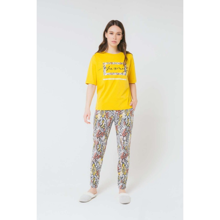 Пижама женская со штанами Е2282/ЯЗ - yellow, Trikozza