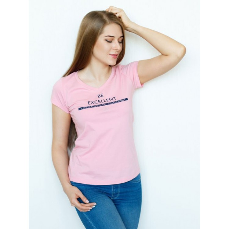 Женская хлопковая футболка 3583-pink, Trikozza