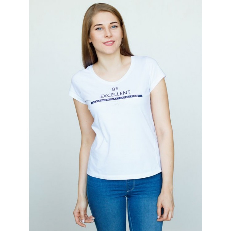 Женская хлопковая футболка 3583-white, Trikozza