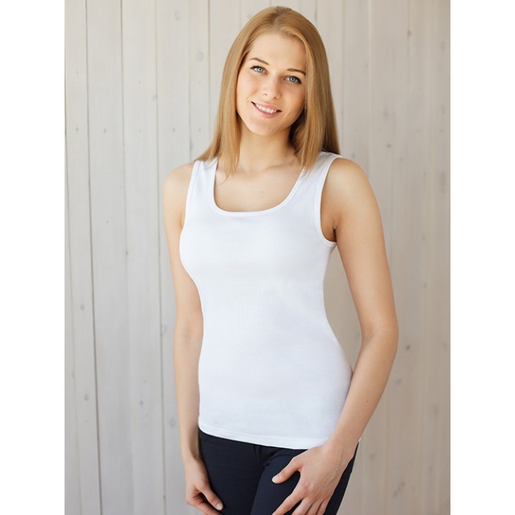 Белая хлопковая майка 3496-white, Trikozza