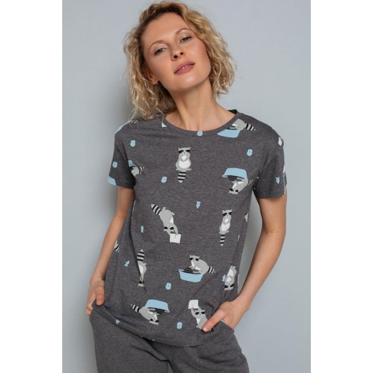 Футболка женская Е30010 "Funny raccoons", Very Neat