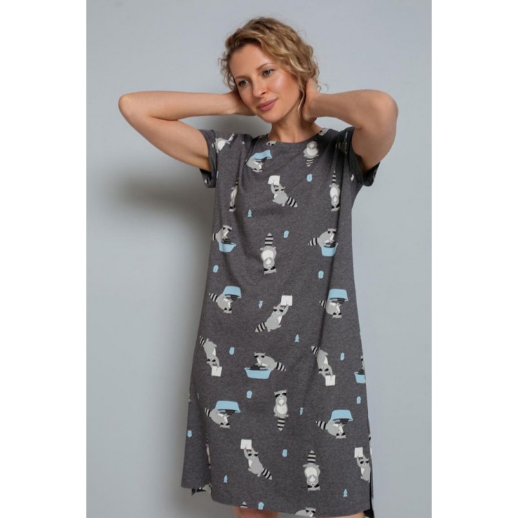 Платье домашнее женское Е50004 "Funny raccoons", Very Neat