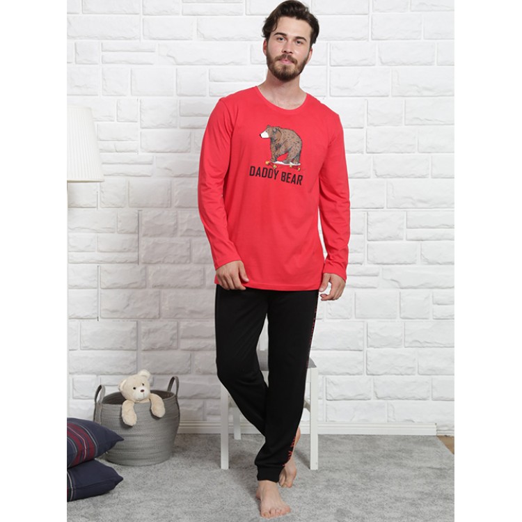Пижама мужская с брюками 002086 0000 red/black