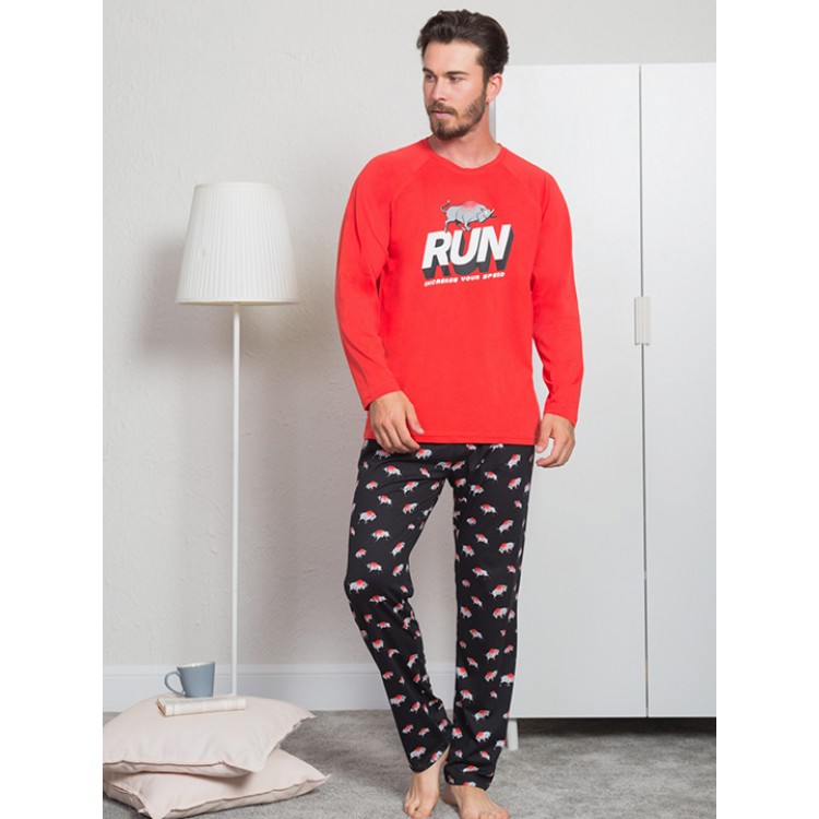 Пижама мужская с брюками 004023 4684 red