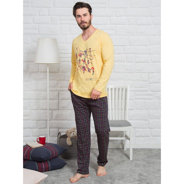 Пижама мужская с брюками 004043 4772 yellow