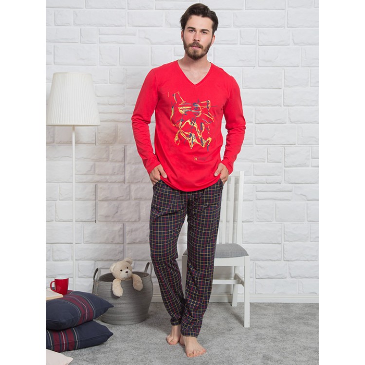 Пижама мужская с брюками 004043 4772 red