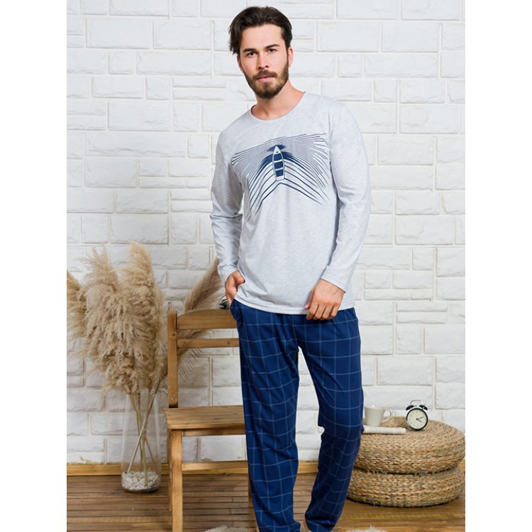 Пижама мужская с брюками 004071 0491 grey