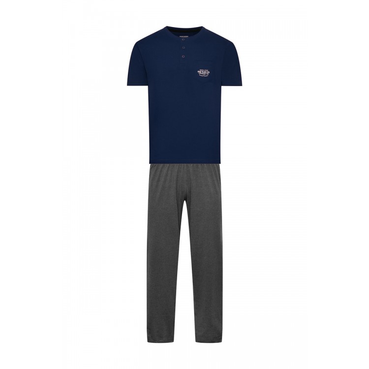 Пижама мужская с брюками 37051 GURU blue/grey, Rene Vilard