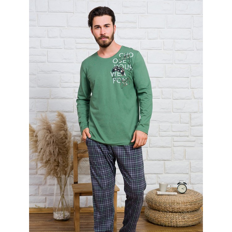 Пижама мужская с брюками 005007 3030 green