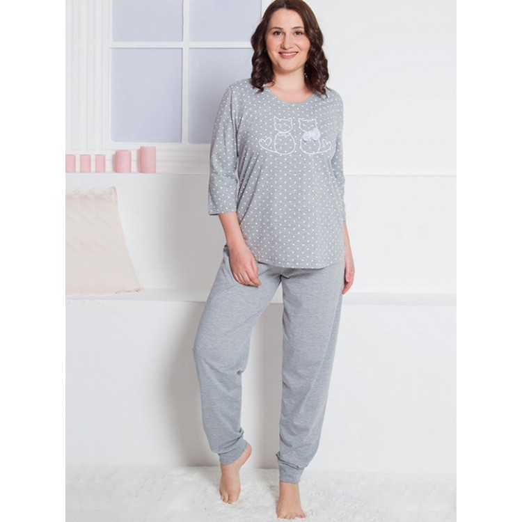 Женская пижама с брюками 003047 0451 grey