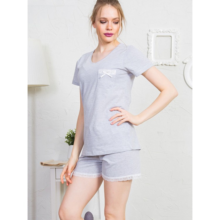 Пижама женская с шортами 910153 1665 grey