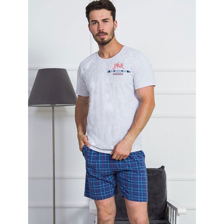 Пижама мужская с шортами 812151 4077 grey