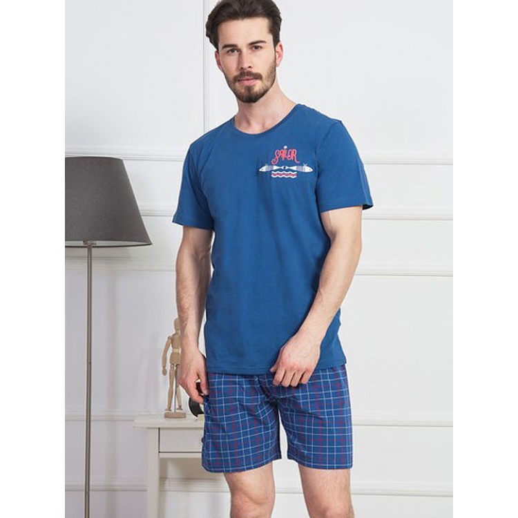 Пижама мужская с шортами 812151 4077 blue
