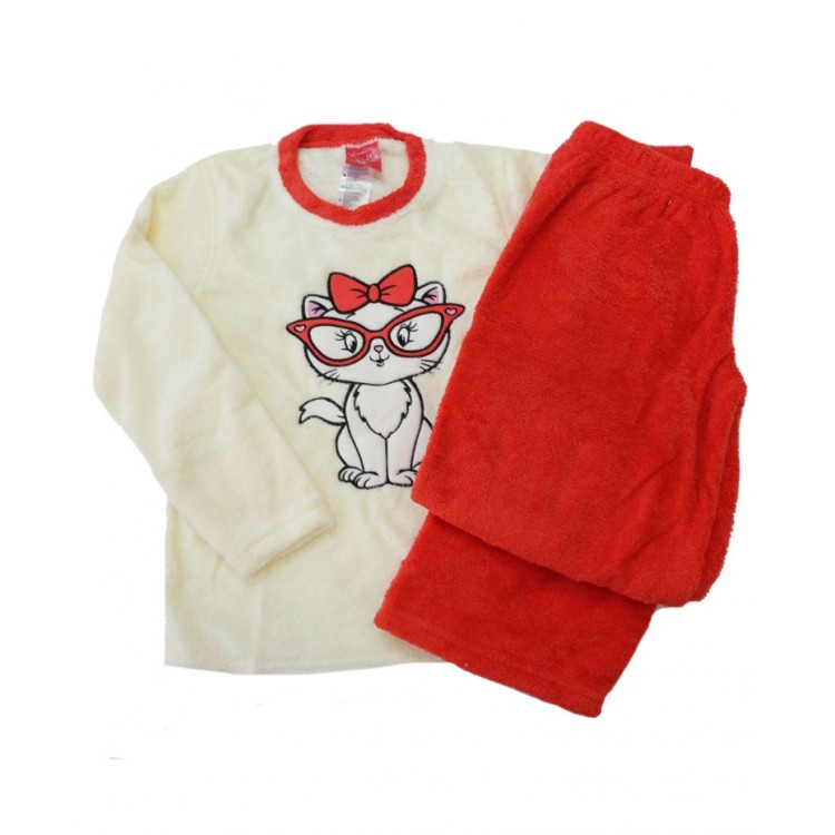 Домашний комплект для девочки из микрофибры 9030004 Котенок red
