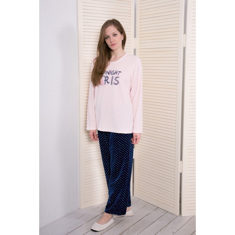 Домашний женский комплект из велюра 404128 4411 Midniht in Paris pink