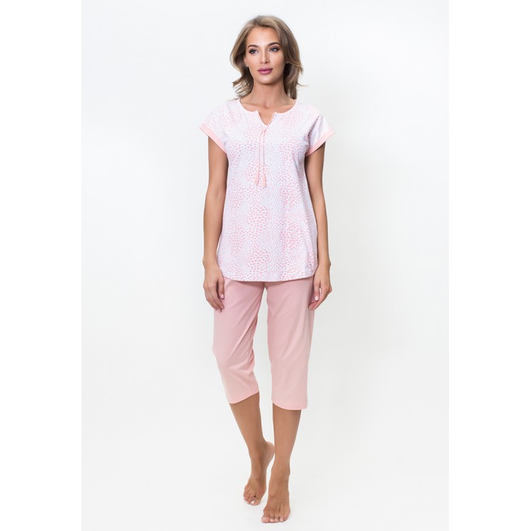 Хлопковая пижама с бриджами 610238 pink