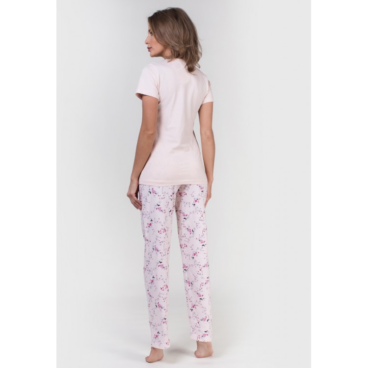 Женский домашний комплект футболка и брюки 705026 pink