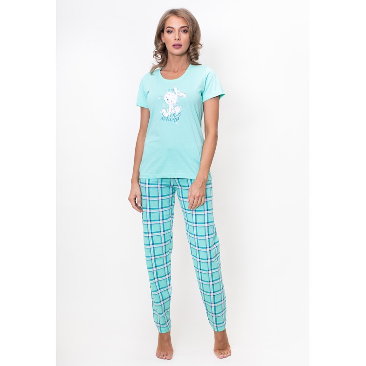 Женский домашний комплект с брюками 705074 turquoise