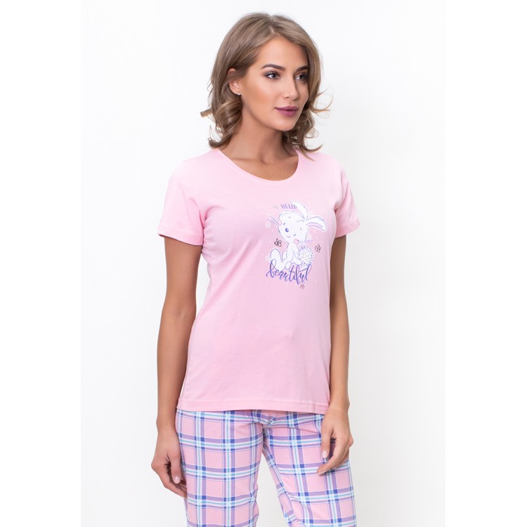 Женский домашний комплект с брюками 705074 pink Женский домашний комплект с брюками 705074 pink