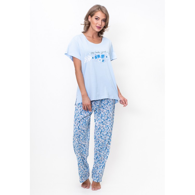 Пижама женская с брюками 705077 blue