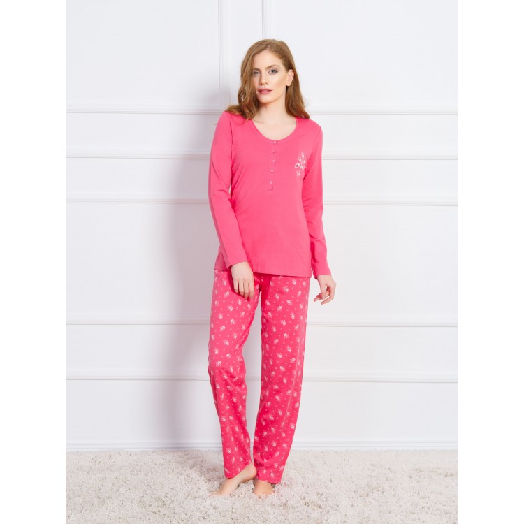 Теплая женская пижама 706003 pink