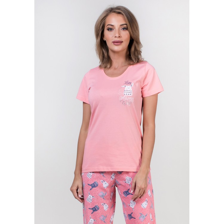 Пижама женская из хлопка 707028 pink