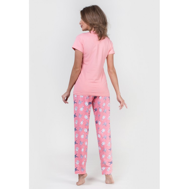 Пижама женская из хлопка 707028 pink