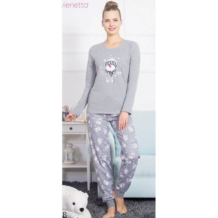 Пижама женская трикотажная с брюками 802082 grey