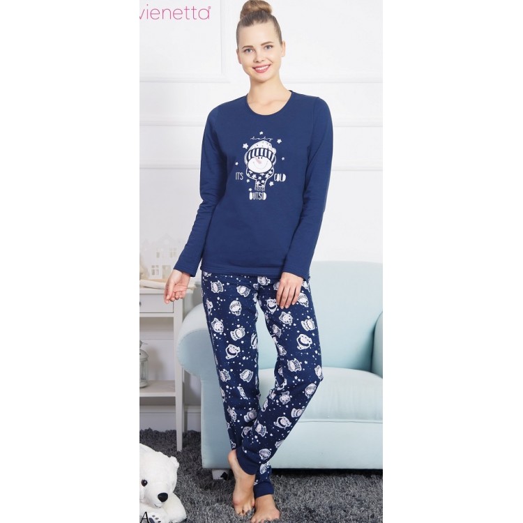 Пижама женская трикотажная с брюками 802082 blue