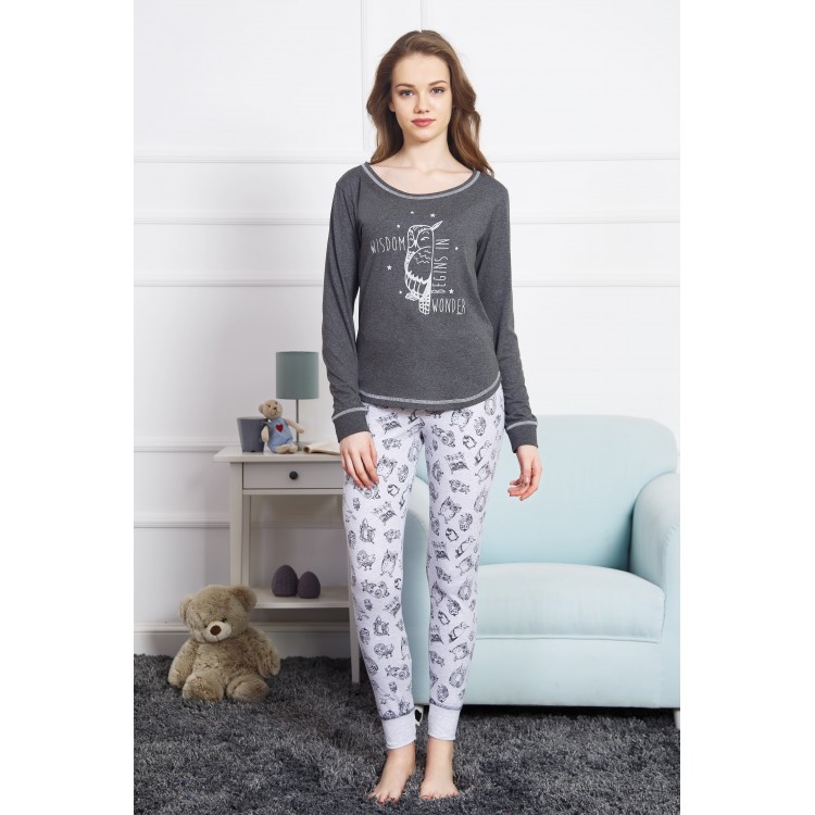 Женская трикотажная пижама 802093 dark grey