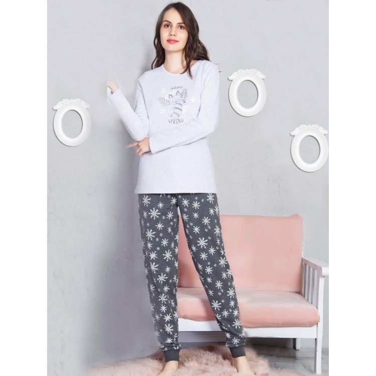 Пижама хлопковая женская 802127 grey