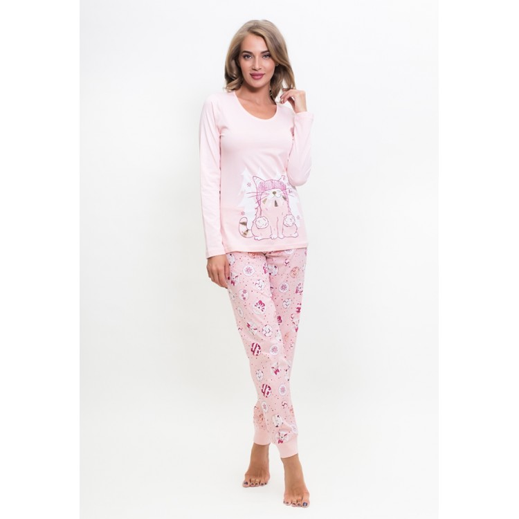 Женская трикотажная пижама 802135 pink