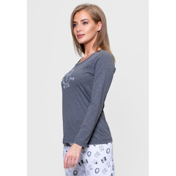 Трикотажная женская пижама 802214 dark grey