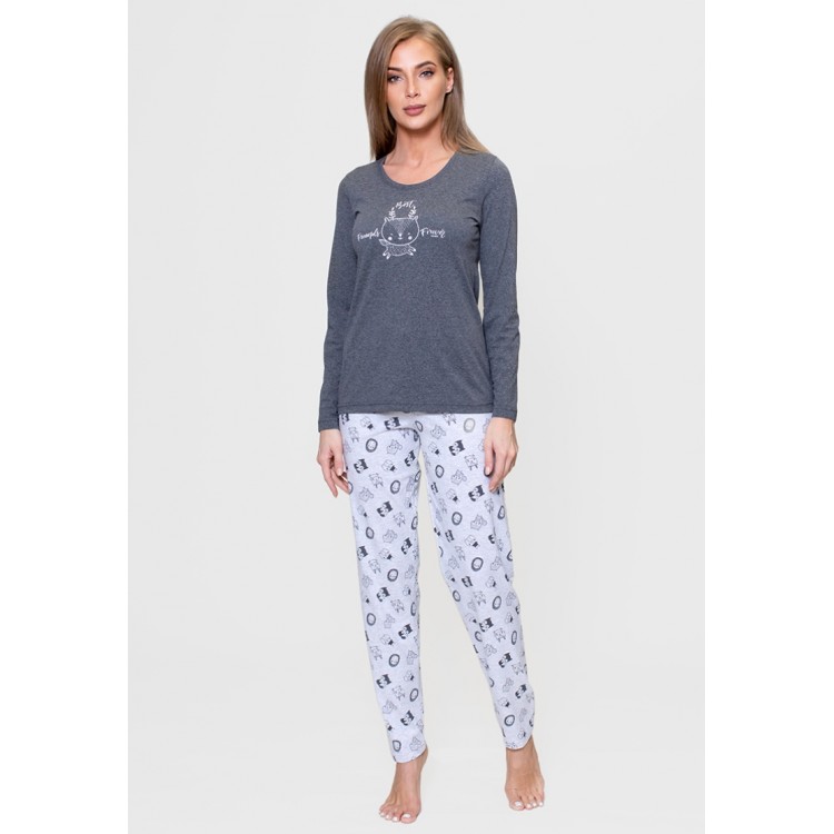 Трикотажная женская пижама 802214 dark grey