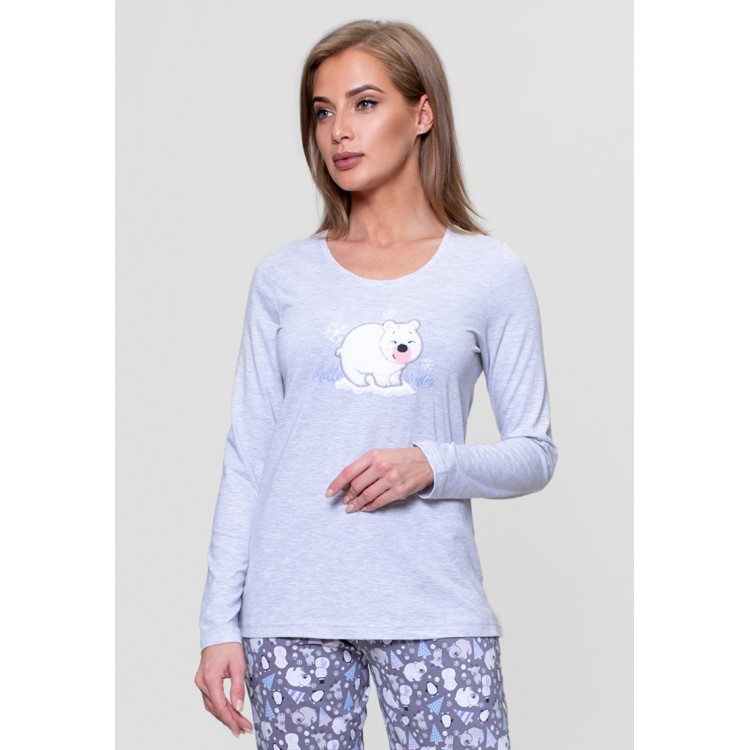 Женский домашний комплект из хлопка 802219 grey