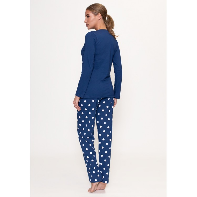 Женская пижама с брюками из хлопка 803316 blue