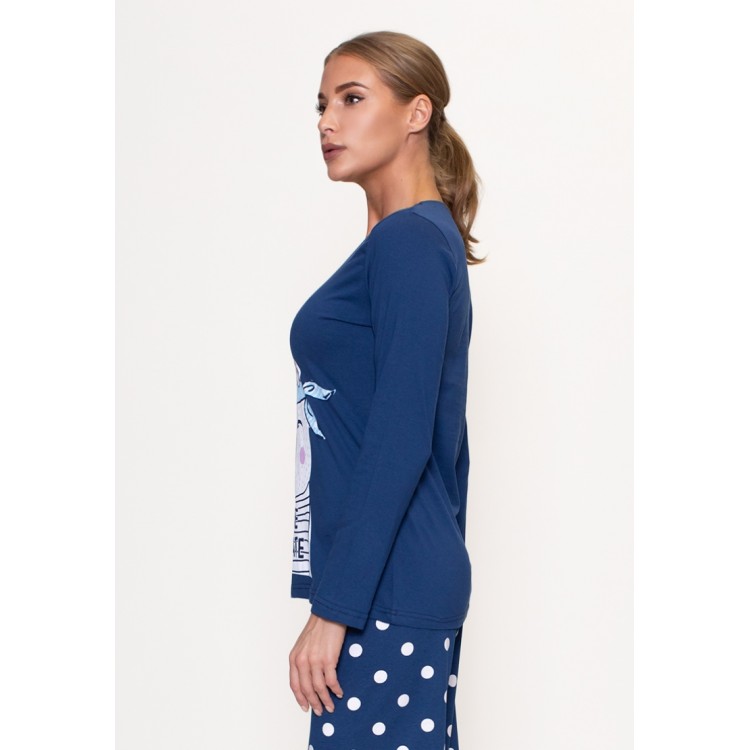 Женская пижама с брюками из хлопка 803316 blue