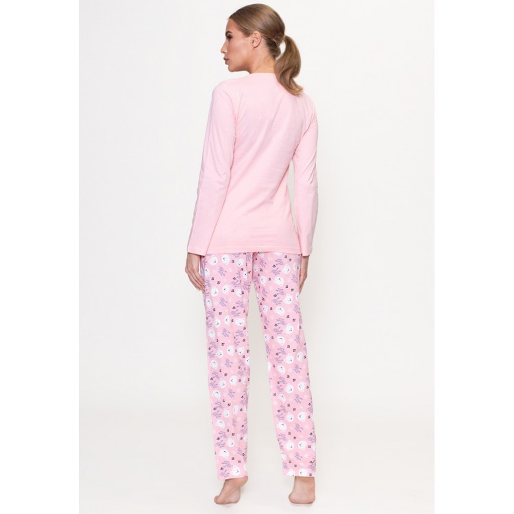 Женская пижама с брюками из хлопка 804006 pink