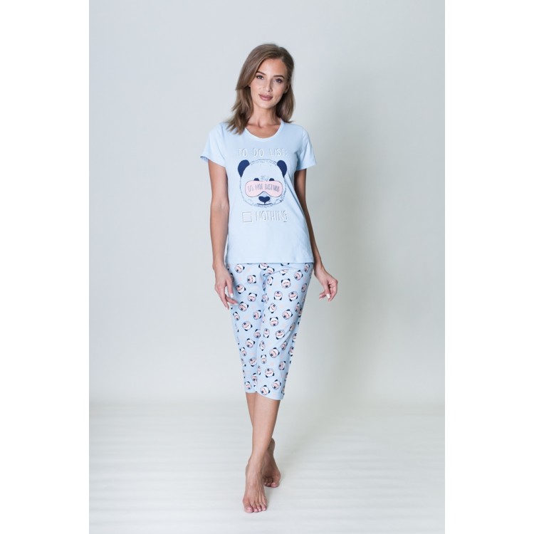 Пижама женская из хлопка с бриджами 809127