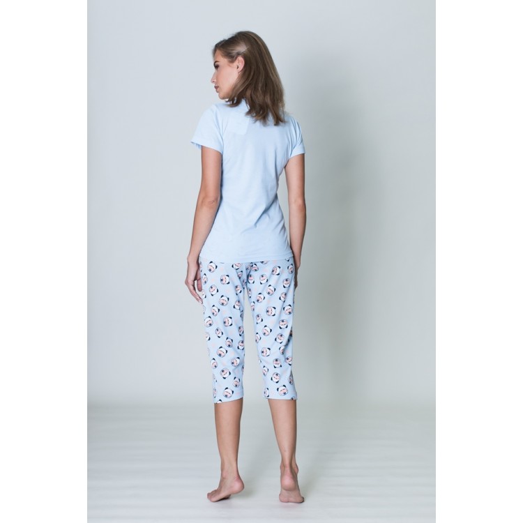 Пижама женская из хлопка с бриджами 809127 Пижама женская из хлопка с бриджами 809127