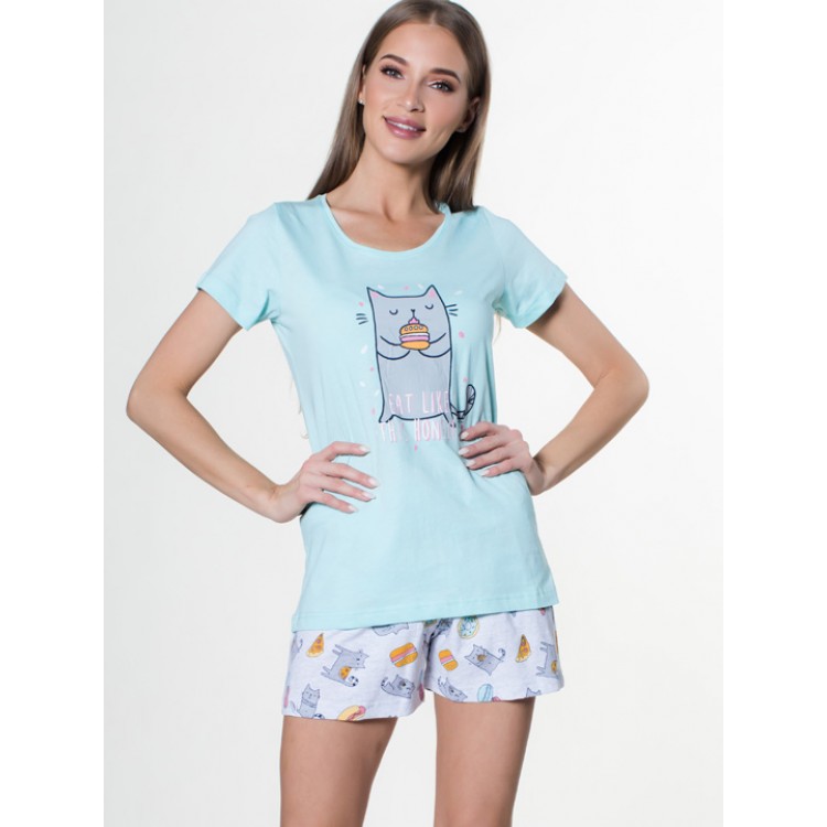 Пижама женская с шортами 809141 9906 turquoise