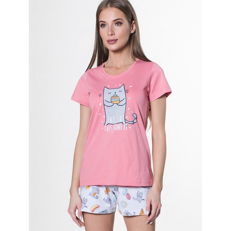 Пижама женская с шортами 809141 9906 pink