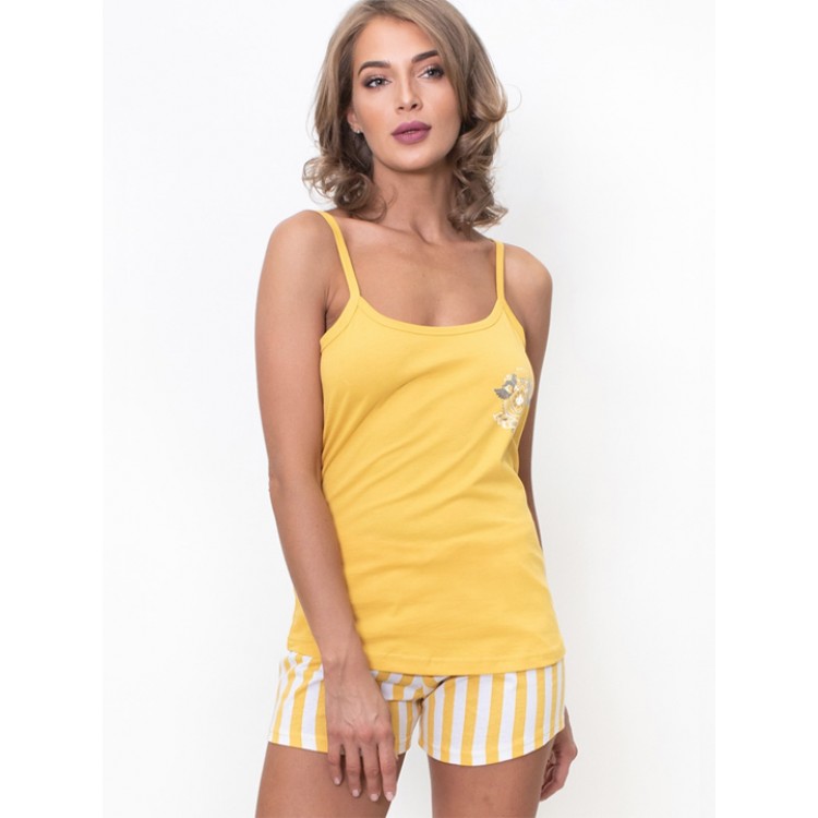 Пижама женская с шортами 809179 0179 yellow