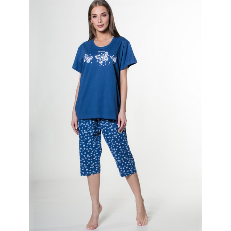 Пижама женская с капри 810128 3789 dark blue