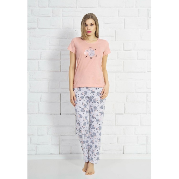 Хлопковая женская пижама 810154 7553 peach